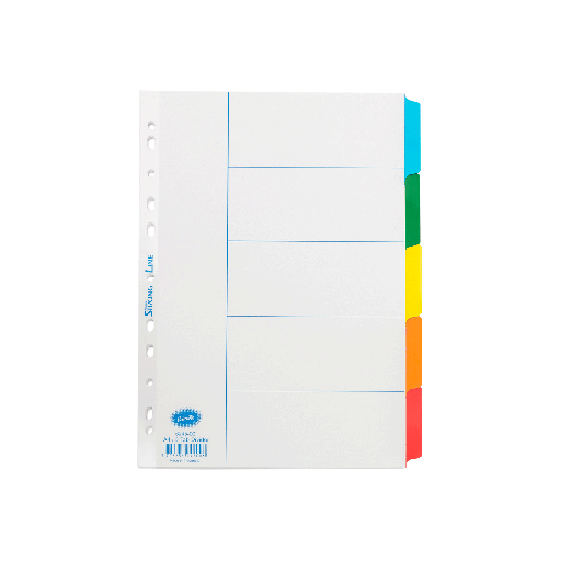 [HMBNPDIVBTXA46245] Bantex A4 Size 5 Dividers 6245