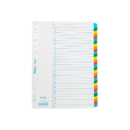 [HMBNPDIVBTXA431P6242] Bantex A4 Size 31 Pages (1 to 31 Index) Dividers 6242