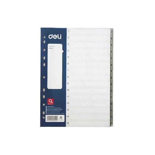 [HMBNPDIVDLE38156] Deli PP Index Divider E38156 (1 to 15)