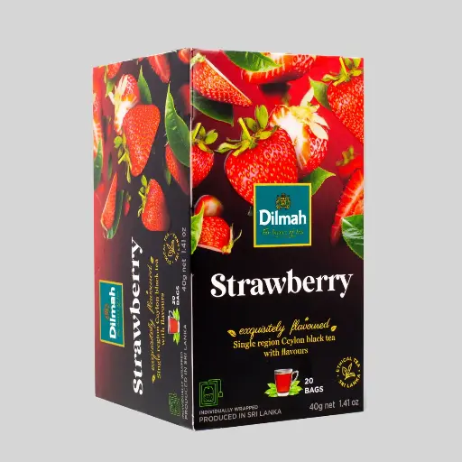 [HMPTTADMSTBT40G] Dilmah Strawberry Black Tea-20 Individually Wrapped Tea Bags(40g)  