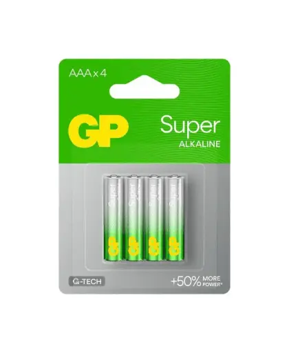 [HMOEBTGPSALAAA1.5V4PCS] GP Super Alkaline AAA Battery 1.5V (4 Pcs/Packet)