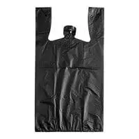 [HMFNSPB9X18INCBK] Plastic Bag (9" x 18") Black with handle 