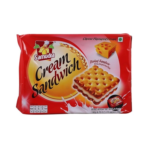 [HMPTCKSMDCSDC190G] Samudra Cream Sandwich Cheese Flavoured (190G)