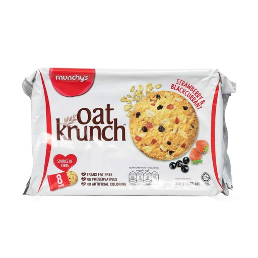 [HMPTCKMCOKS208G] Munchy's Oat Krunch Strawberry Cookie (208g)