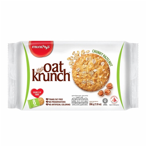 [HMPTCKMCOKCH208G] Munchy's Oat Krunch Chunky Hazelnut Cookies( 208G )