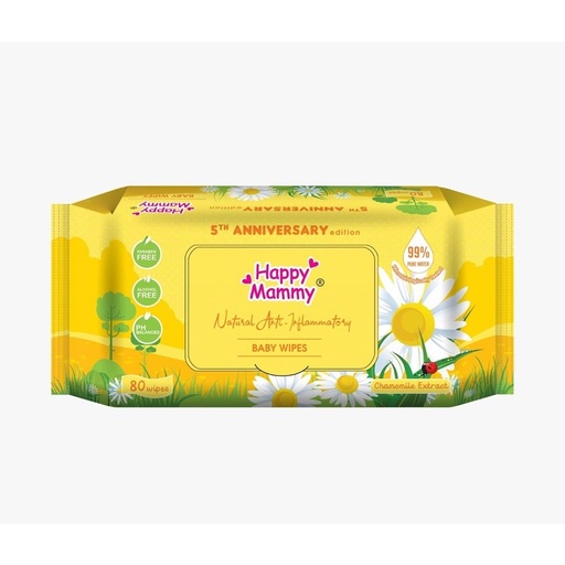 [HMHKWWHMCM80W] Happy Mammy Chamomile Wet Wipes ( 80 Wipes)