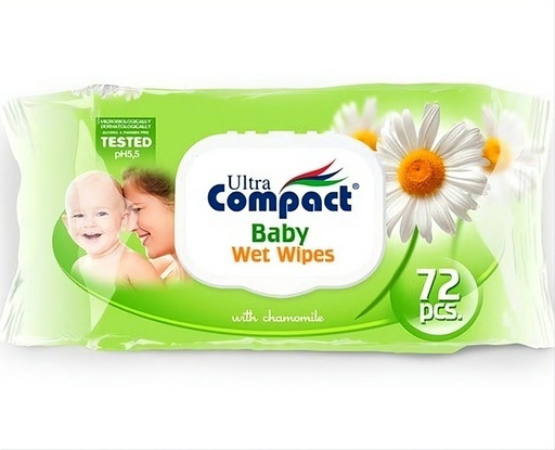 [HMPHYWWUCBC72PCS] Ultra Compact Baby Chamomile Wet Wipes ( 72Pcs)