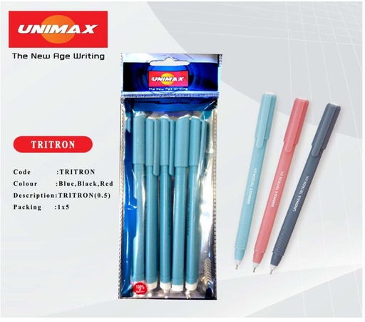 Unimax Tritron Ball Point Pen ( 0.5mm) 5pcs/packet
