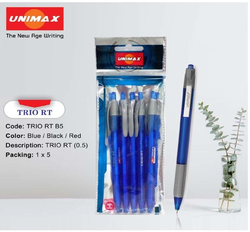 Unimax Fine Point Ball Point Pen 0.5mm ( 5pcs/Packet)