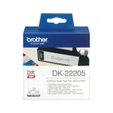 Genuine Brother DK-22205 Continuous Paper Label Tape – Black on White, 62mm