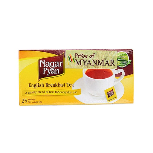 [HMPPEBTNGP25P50G] Nagar Pyan English Breakfast Tea Bags 25PCS 50G (Box)