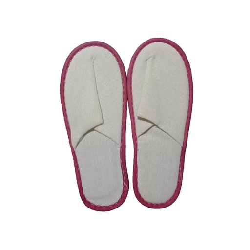 [HMFMSPTP4CWRLCCWRL] Disposable Hotel Slippers(Cream Color with Red Liner)