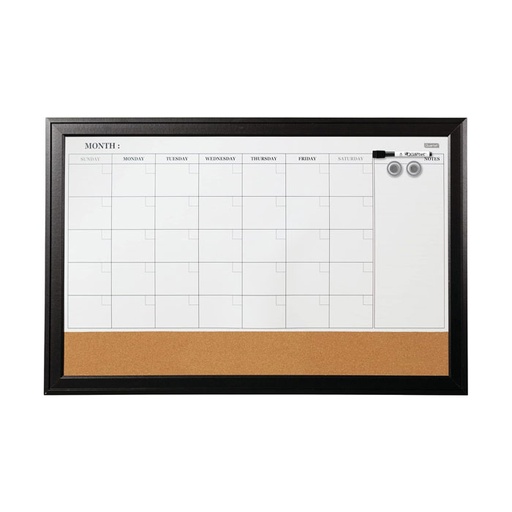 [HMPNPQTCBMGWCNCB23x17INC] Quartet Combination Magnetic Whiteboard Calendar & Corkboard (17x23 inc)