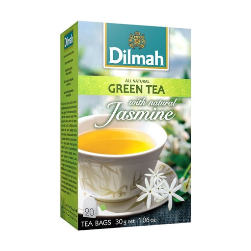 [HMPTTADMGTJM30G] Dilmah Green Tea with Natural Jasmine -20 Individually Wrapped Tea Bags