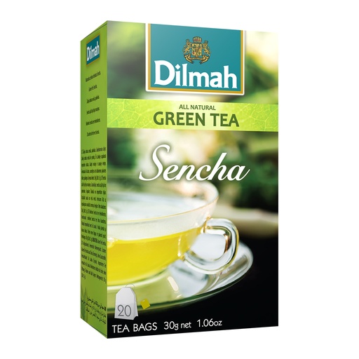 [HMPTTADMGTSH30G] Dilmah Sencha Green Tea-20 Individually Wrapped Tea Bags