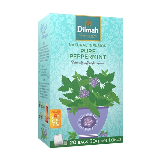 [HMPTTAPPMGT30G] Dilmah Pure Peppermint Leaves Natural Infusion-20 Individually Wrapped Tea Bags